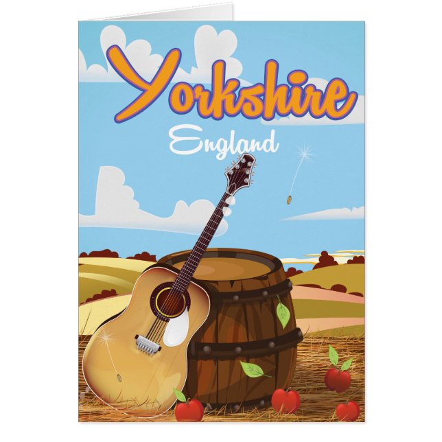 Cartão Poster de viagens vintage de Yorkshire (Frente)