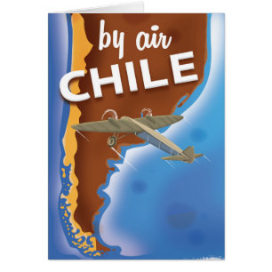 Cartão Poster de Viagens vintage do Chile