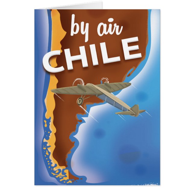 Cartão Poster de Viagens vintage do Chile (Frente)