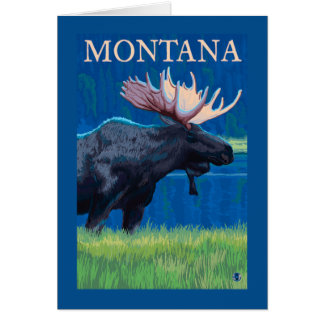 Cartão Poster de Viagens vintage MontanaMoose