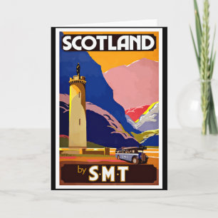 Cartão Poster de viagens Vintage Scotland, Card