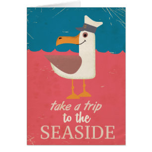 Cartão Poster de viagens Vintage Seaside