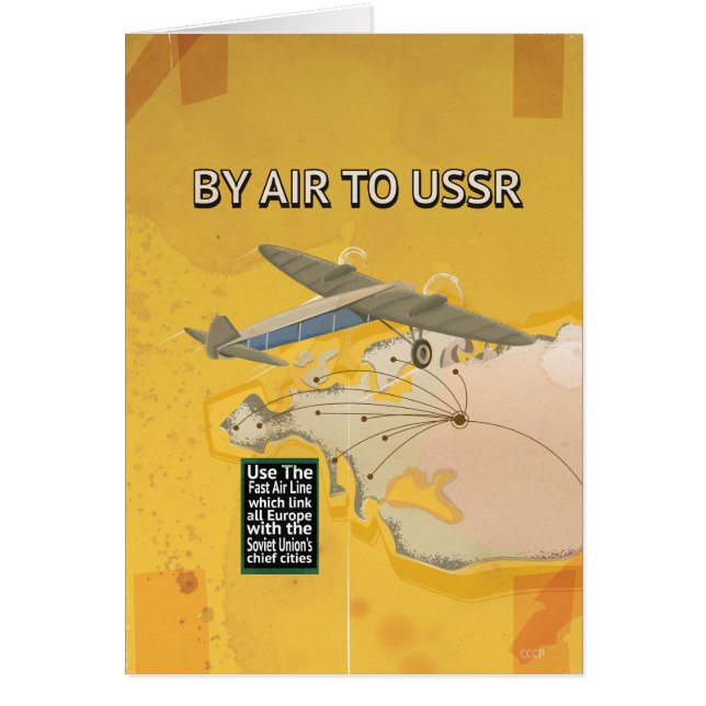 Cartão POSTER de Viagens vintage soviética da URSS. (Frente)