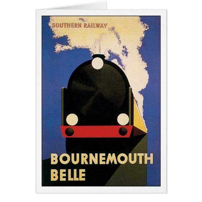 Cartão Poster de viagens vintage, trem Bournemouth Belle (Frente)