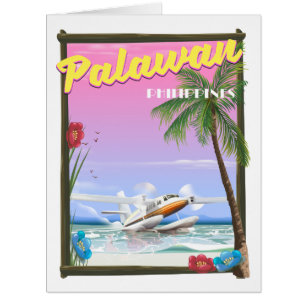 Cartão Poster de voo das Filipinas Palawan