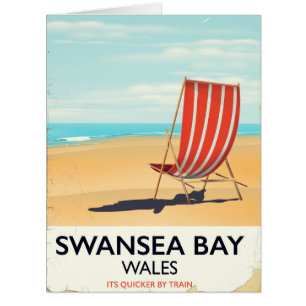 Cartão Poster do beira-mar de Wales da baía de Swansea