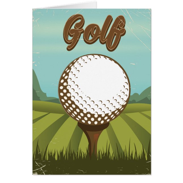 Cartão Poster do estilo de colheita de golfe (Frente)
