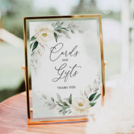 Cartão poster elegante de folhagem floral e presen