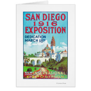 Cartão Poster internacional da exposição de San Diego