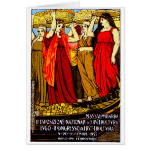 Cartão Poster italiano de 1927 cultivadores de fruta
