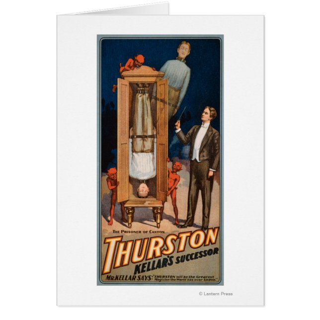 Cartão Poster mágica do sucessor de Thurston Kellar (Frente)