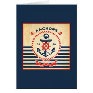 Cartão Poster náutico do vintage