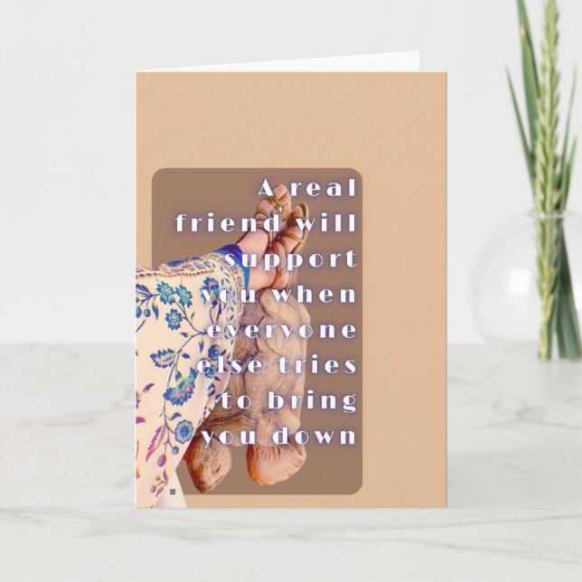 Cartão Poster REAL AMIZADE Lady e sua Tortoise (Frente)