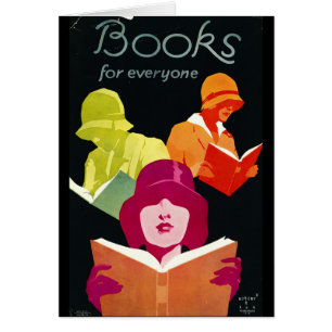 Cartão Poster retro 1929 dos livros