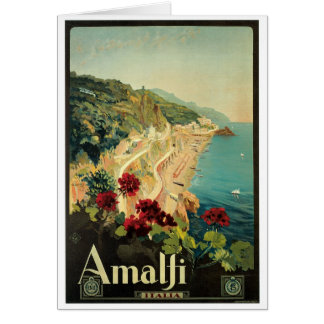 Cartão Poster vintage de Amalfi, Italia