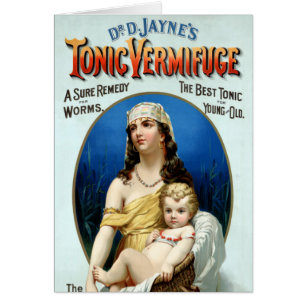 Cartão Poster vintage Tônico Vermifuge do Dr. D. Jayne