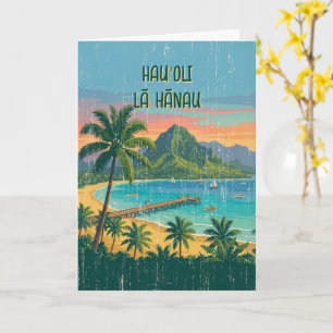 Cartão Pôsteres de Viagem Vintage do Havaí - Kauai