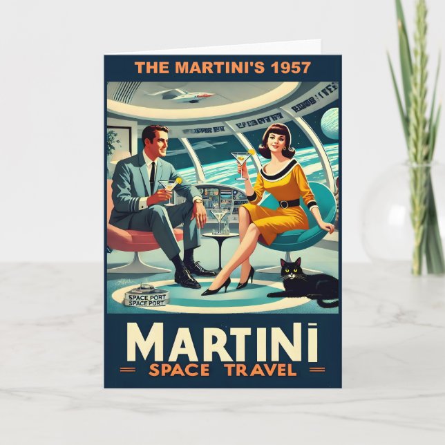 Cartão Posteres de viagens espaciais Martini em 1957 (Frente)