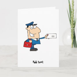 Cartão Postman postal worker cartoon mascot personalized