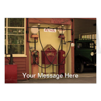 Cartão Posto de gasolina nostálgico