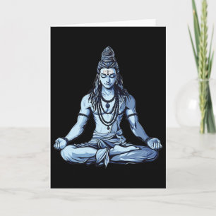 Cartão Postura sentada de Shiva Mahadev inspirada em Yoga