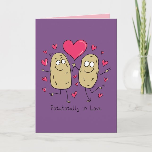 Cartão Potatotally in Love Valentine Potato Greeting Card (Frente)
