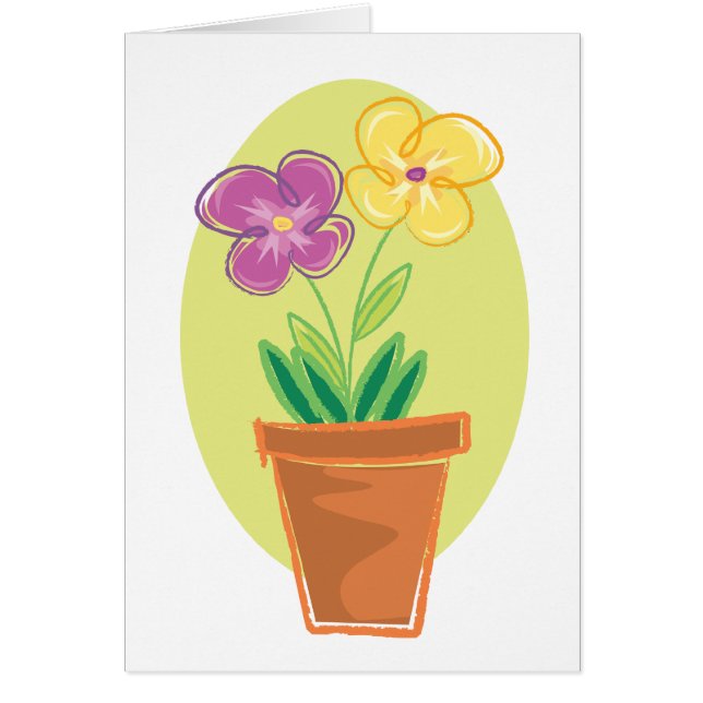 Cartão Pote bonito das flores (Frente)