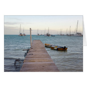 Cartão potes de docas e lagostas