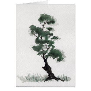 Cartão Pouca árvore de abeto