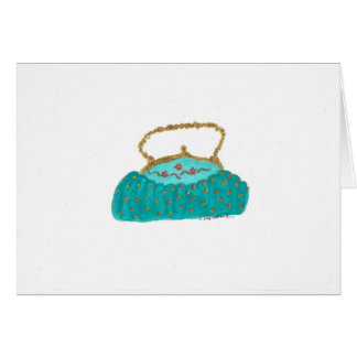 Cartão Pouca bolsa de turquesa