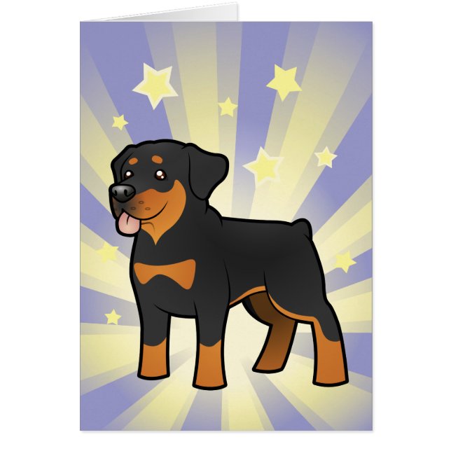 Cartão Pouca estrela Rottweiler (Frente)