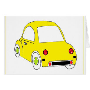 Cartão Pouco carro amarelo