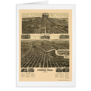 Cartão Povoado indígeno, mapa panorâmico do CO - 1890