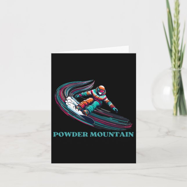 Cartão Powder Mountain Utah Snowboard (Frente)