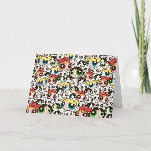 Cartão Powerpuff Girls Face Patterno