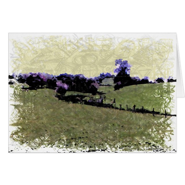 Cartão Powys Doodle (Frente Horizontal)