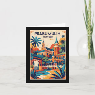 Cartão Prabumulih Indonesia Viagens vintage Turismo Stick
