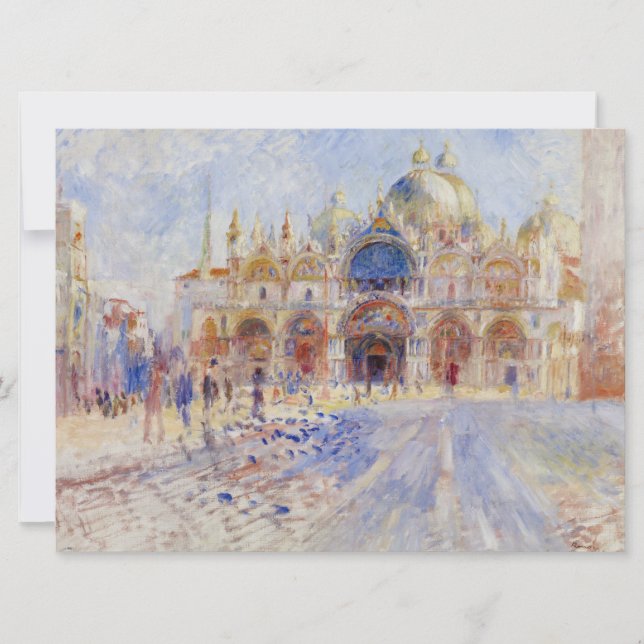 Cartão Praça da rua, Veneza (Piazza San Marco) (Frente)