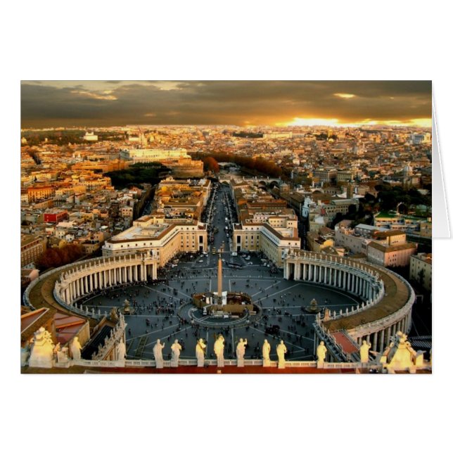 Cartão Praça de rua Peter, Vaticano (Frente horizontal)
