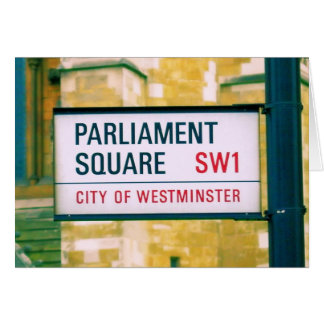 Cartão Praça do Parlamento - Sinal de Cidade de Westminst