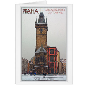 Cartão Praga - câmara municipal velha