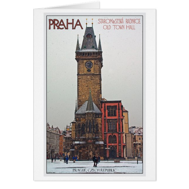 Cartão Praga - câmara municipal velha (Frente)