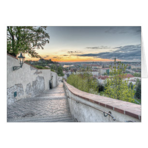 Cartão Praga - Escadas do Castelo Velho pela Manhã