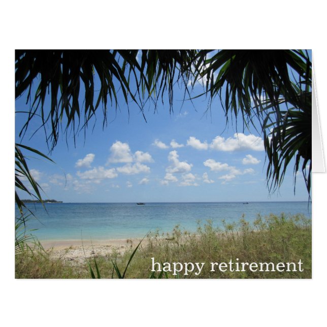 Cartão praia aposentada vista big (Frente horizontal)