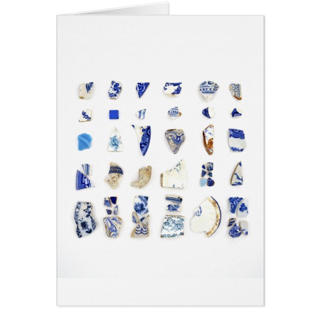 Cartão Praia azul e branca China (Frente)