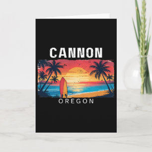 Cartão Praia Cannon Oregon Homens Mulheres Surfe _1