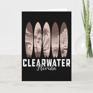 Cartão Praia Clearwater Flórida Surfboard Homens Mulheres