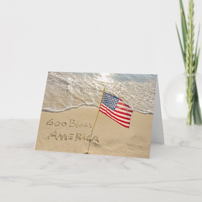 Cartão Praia da América do deus abençoe (Frente)