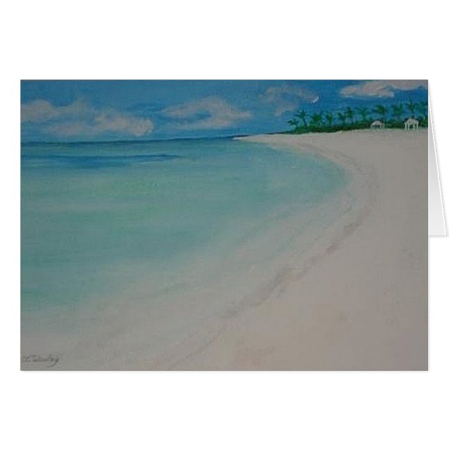 Cartão Praia da baía do banco de areia (Frente Horizontal)