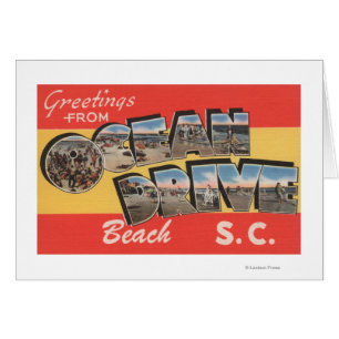 Cartão Praia da movimentação de South Carolina - oceano